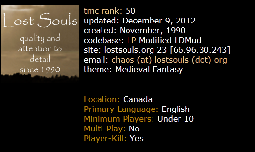 Video Game / Lost Souls MUD